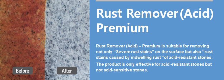 ConfiAd® Rust Remover(Acid)- Premium is an intensive cleaning agent based on inorganic acids with non-ionic surfactants. 
ConfiAd® Rust Remover(Acid)- Premium is suitable for removing not only severe rust stains on the surface but also rust stains caused by indwelling rust of acid-resistant natural and artificial stone.